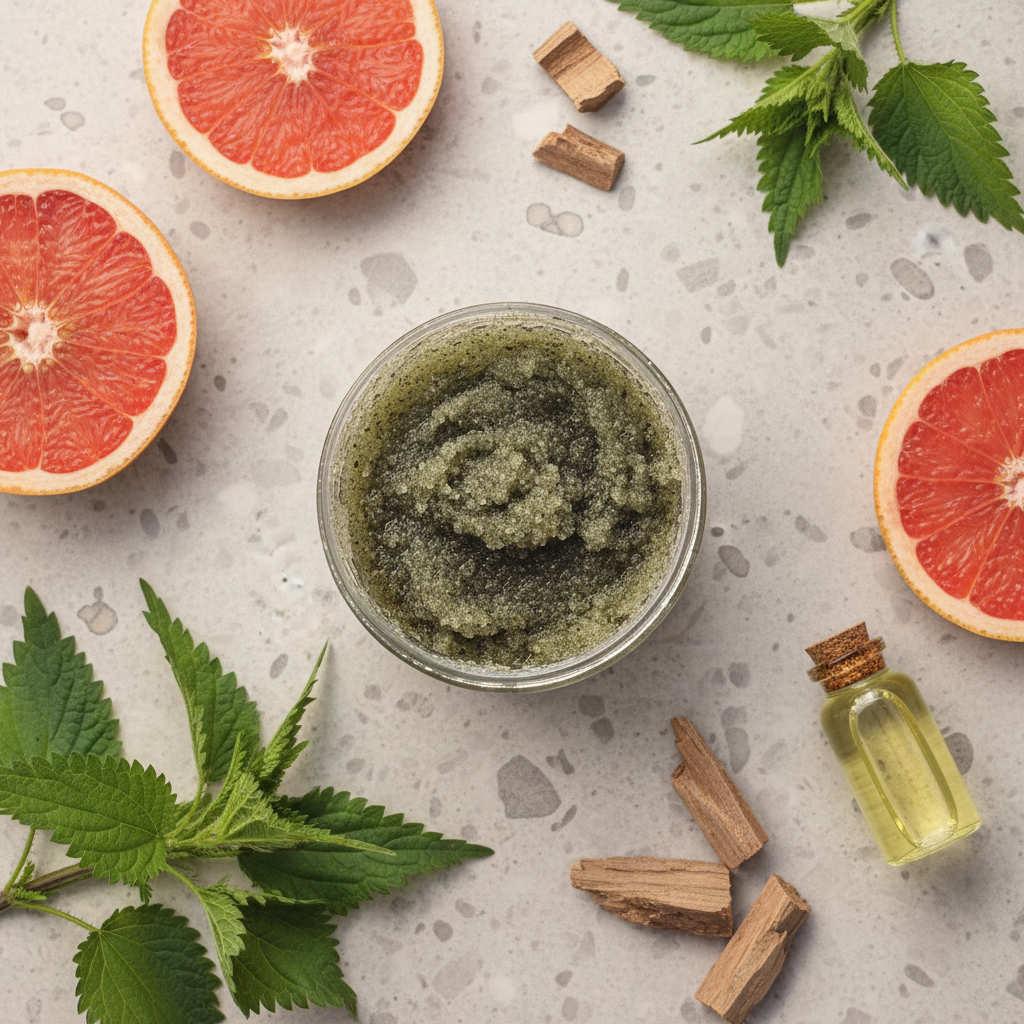 Normal range scrub with Grapefruit, Cedarwood Atlas and nettle-infused oils